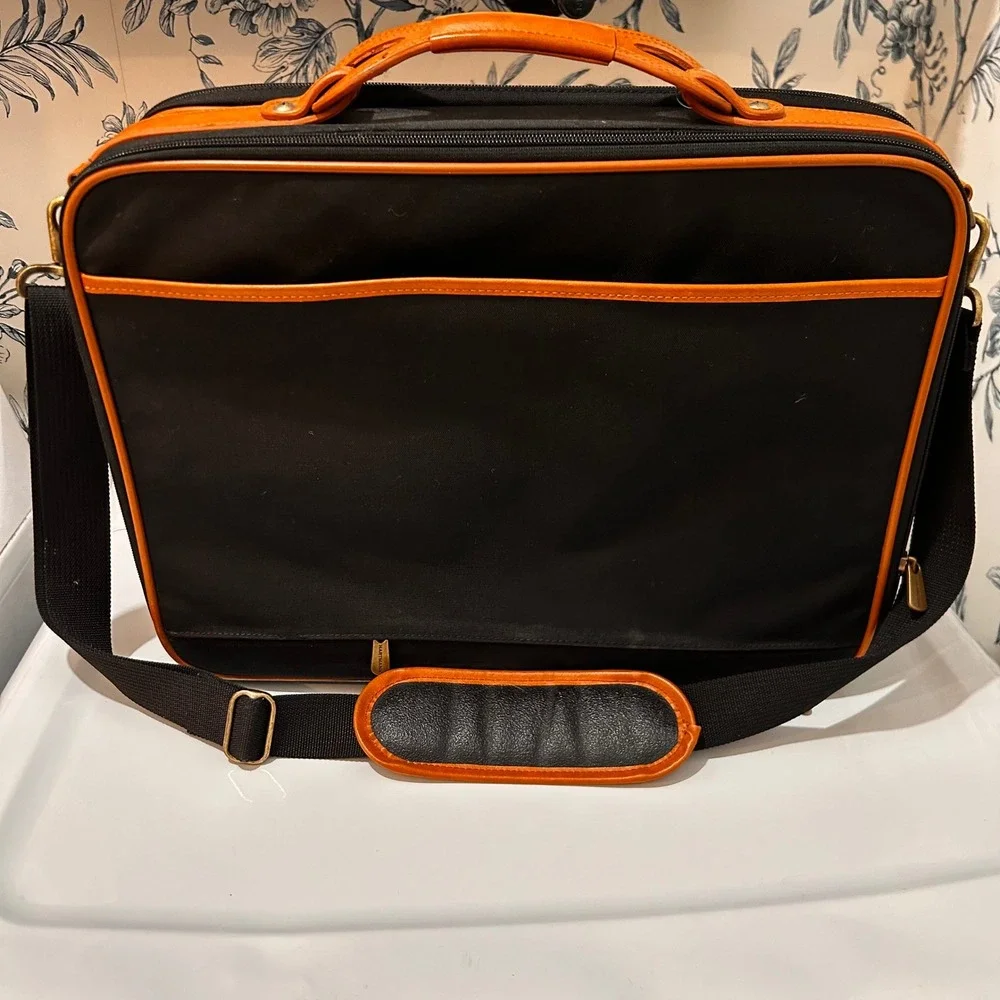 Hartmann Briefcase Leather Trim Messenger Laptop Bag‎ Shoulder Strap Heritage